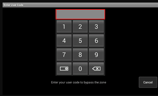 Image of Touchscreen - Enter User Code