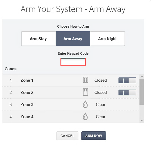 Image of Arm Your System window