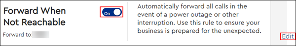 Image of MyAccount Call Forward Not Reachable