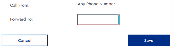 Image of MyAccount Call Forwarding Not Reachable Forward To