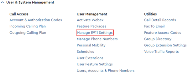  Image of User Feature Setings settings