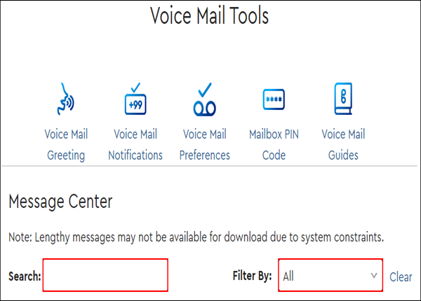 image of the search and filter by fields highlighted