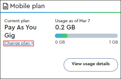 Image of mobile plan section