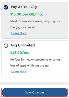image of plans and save changes highlighted