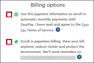 Image of My Account Billing Options