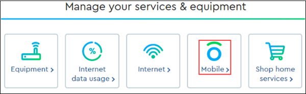 Image of manage your services menu