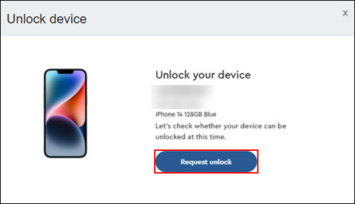 Image of Unlock Device page