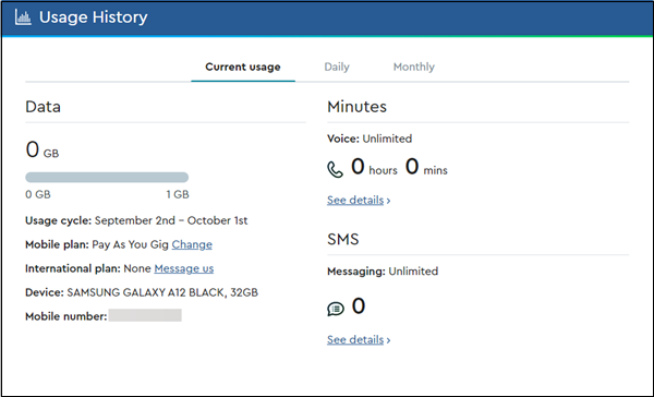 Image of usage history