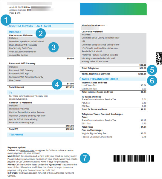 How to Read Your Cox Bill
