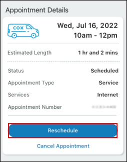 image of the reschedule button
