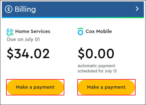 image of the make a payment button