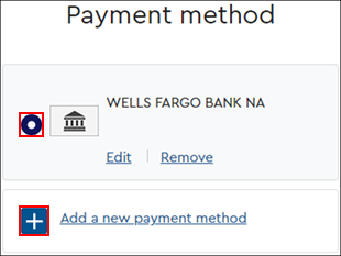 example image of payment method