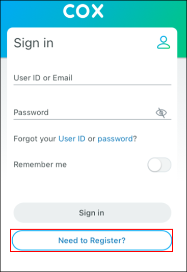 image of register account screen