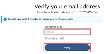 Imagen de la página de verificación de la dirección de email