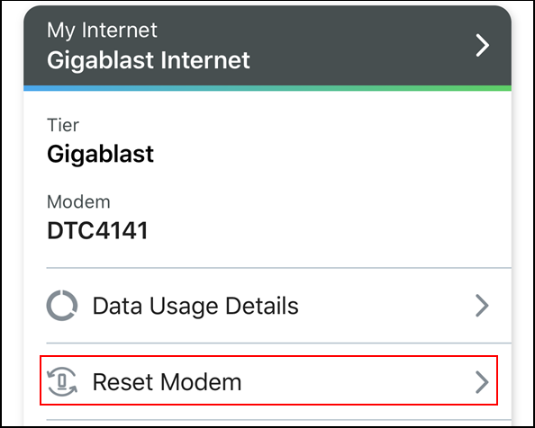 image of the reset modem icon