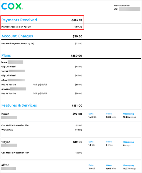 How to Read Your Cox Mobile Bill