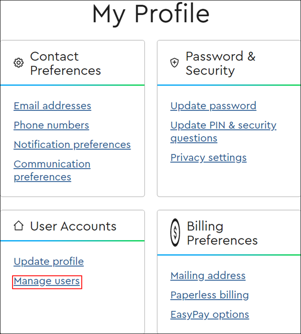 Managing Secondary Users In My Account