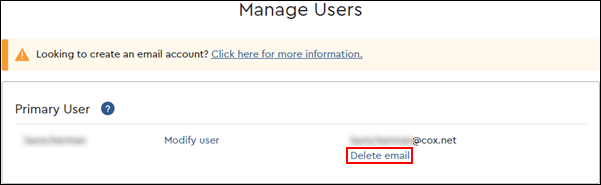 Image of delete email link