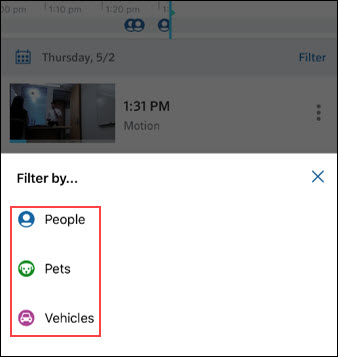 image of filter options people pet or vehicle 