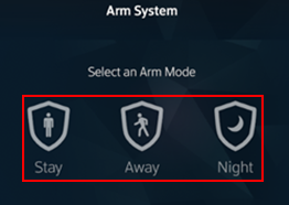 Image of Arm System screen
