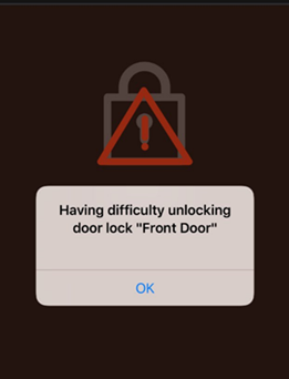 Warning Message for Door Lock