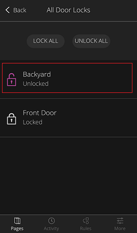 Image of Door Locks Screen Lock Tile