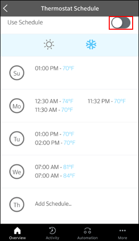 Image of schedule toggle