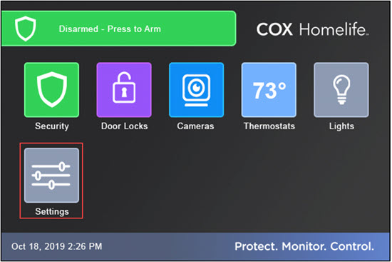 imagen de las configuraciones en la pantalla de inicio