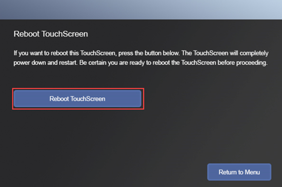 Image of the Reboot Touchscreen button