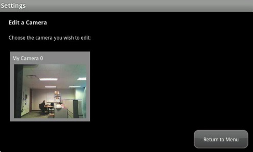 Image of the Edit a Camera screen