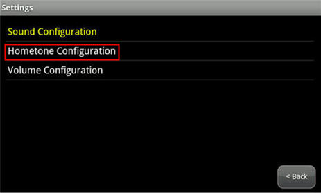 Image of the Hometone Configuration option