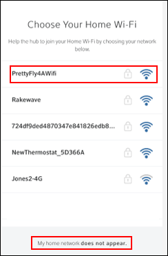 Imagen de la pantalla Choose Your Home Wi-Fi 