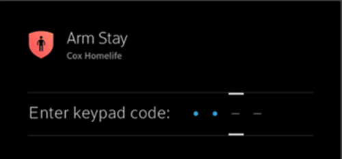 Image of Contour Homelife Apps Enter Keypad Code screen