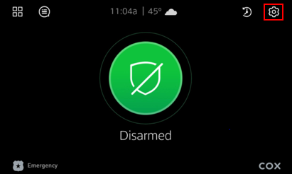image of the Homelife Touchscreen home screen highlihgtinh the Settings icon