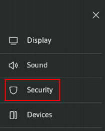 image of the Homelife Touchscreen home Settings menue highlihgtinh Security 