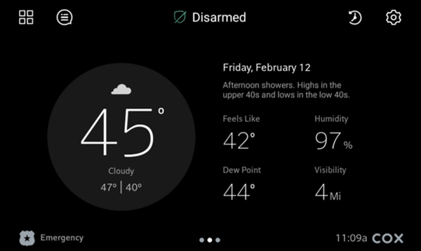 Image of Weather screen