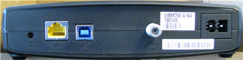 image of the Arris//Motorola WBM760 back view