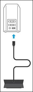 image of plugging battery backup power cord to the modem