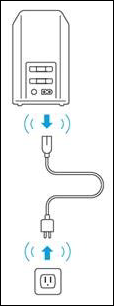 imagen de cómo desenchufar el cable de corriente del módem y de la conexión