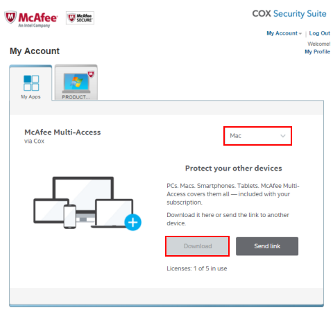 Installing Cox Security Suite Plus Powered by McAfee® for Mac and Windows