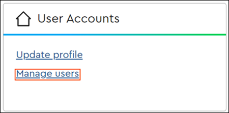 Image of Manage users link