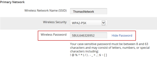 image of the Password field