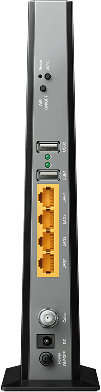 Back view of modem