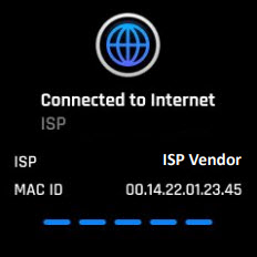 image of Connected to Internet display