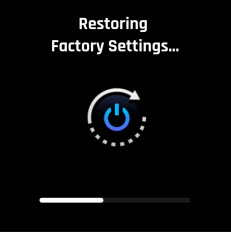 image of Restoring Factory Settings display