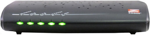 image of the Front View of the modem and lights