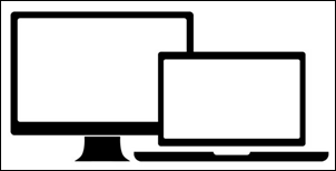 imagen de computadoras de escritorio y laptop