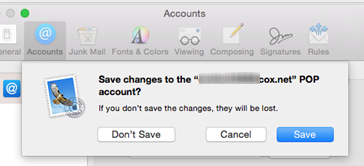 Confirm save changes