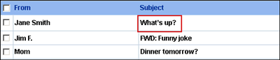email subject line