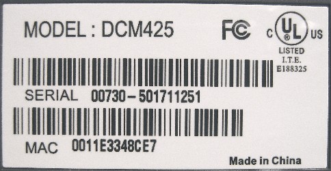 RCA DCM425 mac label